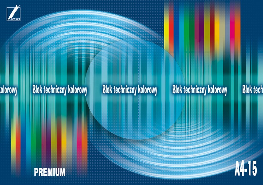 Blok techniczny A4 15k. Premium kolorowy Kreska